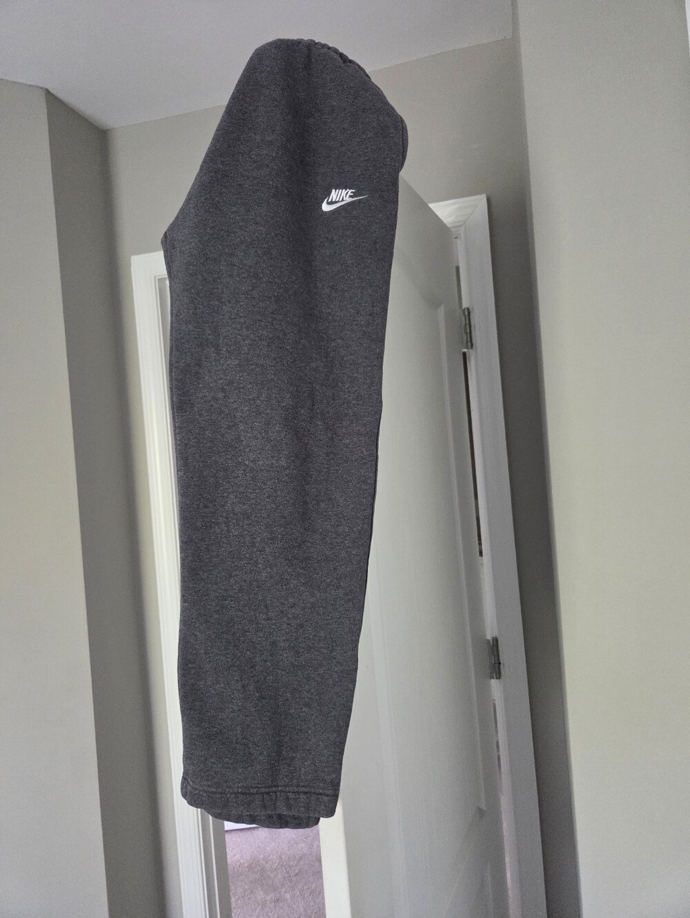 Nike Charcoal Gray Joggers with White Swoosh Size S